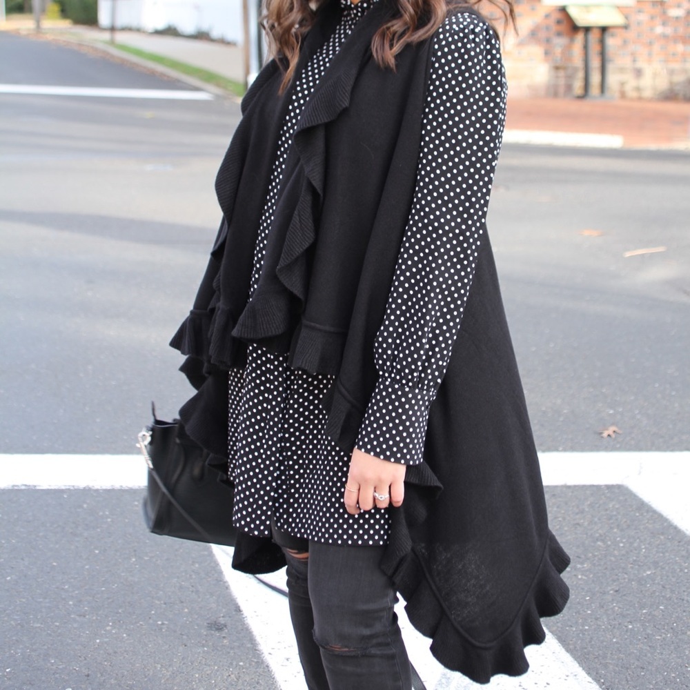 Anthropologie ruffled layering sweater